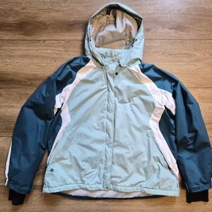 COLUMBIA Women's Plus 1X Waterproof Blue Full Zip Ski Winter Jacket Fleece Lined